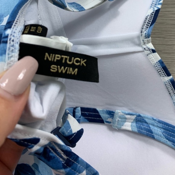 Niptuck One Piece Blue Pattern Swimsuit - Picture 5 of 9